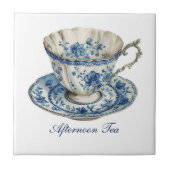 Mooie "Afternoon Tea" Floral Teacup Keramische Teg Tegeltje (Voorkant)