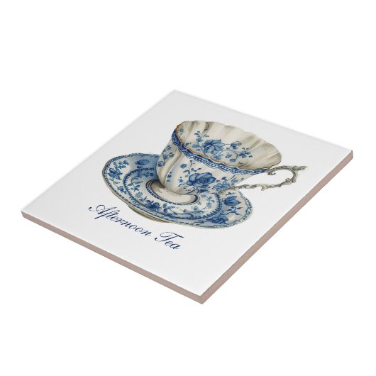 Mooie "Afternoon Tea" Floral Teacup Keramische Teg Tegeltje (Zijkant)