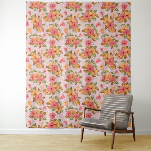 Mooie afwerking van de Floral Wall Wandkleed (In situ)