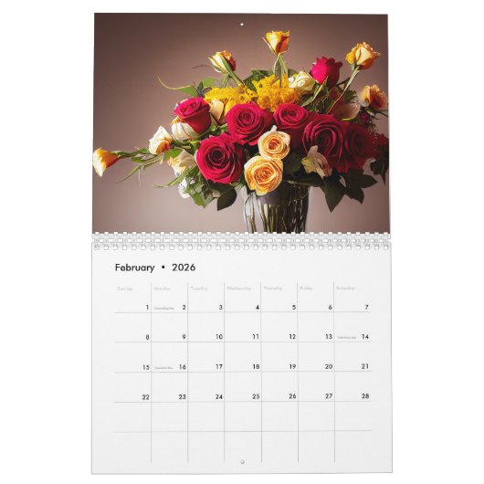 Mooie AI Afbeeldingen King Protea Lilies Kalender (Feb 2026)