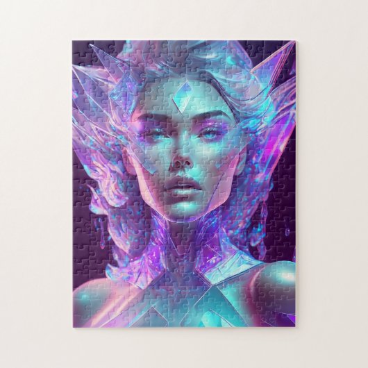 Mooie AI Art  Icy Glass zoals Vrouw Legpuzzel (Verticaal)