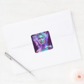 Mooie AI Art  Icy Glass zoals Vrouw Vierkante Sticker (Envelop)