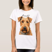 MOOIE AIRDALE TERRIER HONDENGEZICHT T-SHIRT (Voorkant)