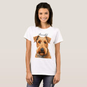 MOOIE AIRDALE TERRIER HONDENGEZICHT T-SHIRT (Voorkant volledig)