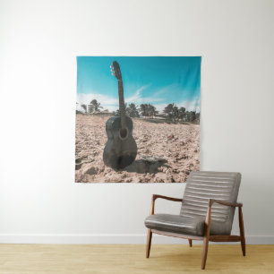 Mooie akoestische gitaar wandkleed