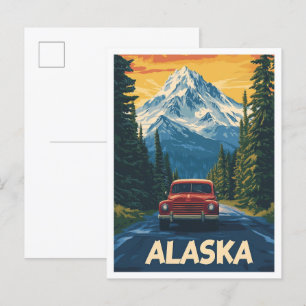 Mooie Alaska USA Illustratie Reizen Briefkaart