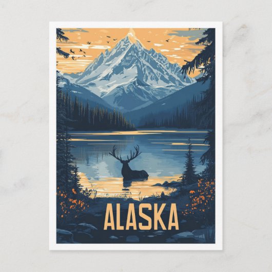 Mooie Alaska USA  Illustratie Reizen Briefkaart (Voorkant)