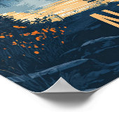 Mooie Alaska USA Illustratie Reizen Poster (Hoek)