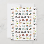 Mooie alfabet ABC Dieren Aangepaste naam School Notitiekaartje (Achterkant)