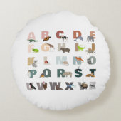 Mooie alfabet ABC-dieren Rond Kussen (Achterkant)