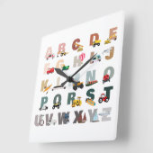 Mooie alfabet ABC-vrachtwagens, transportvoertuige Vierkante Klok (Hoek)