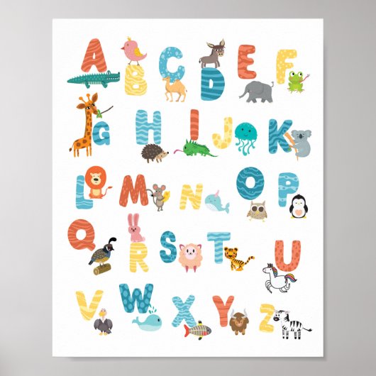 Mooie alfabet poster dieren (Voorkant)
