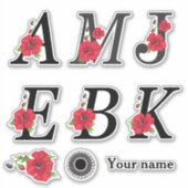 Mooie alfabetletters voor monogrammen sticker (Voorkant)