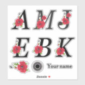 Mooie alfabetletters voor monogrammen sticker (Vel)