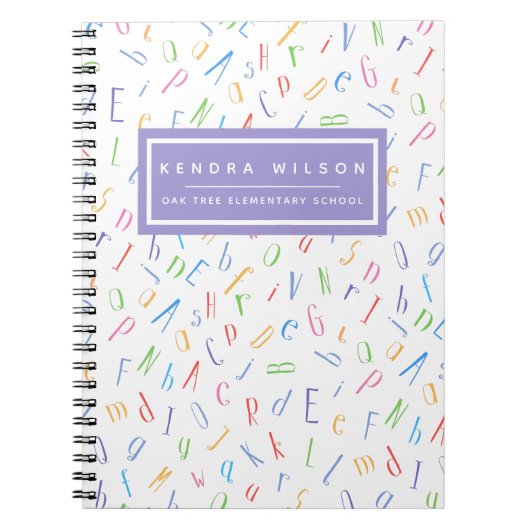 Mooie alfabetpatroon - Kinderen of leraar Notitieboek (Voorkant)