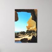 Mooie Algarve Beach met grot Canvas Afdruk (Voorkant)