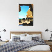 Mooie Algarve Beach met grot Canvas Afdruk (Insitu (Slaapkamer))