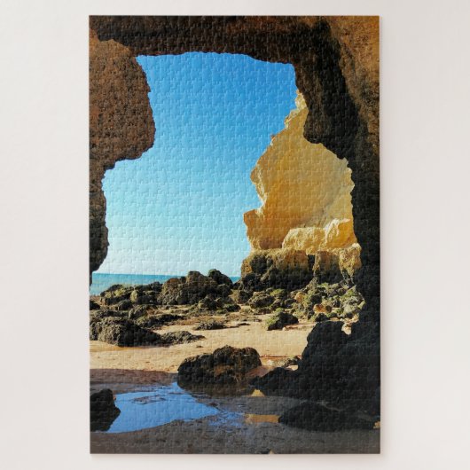 Mooie Algarve Beach met grot Legpuzzel (Verticaal)