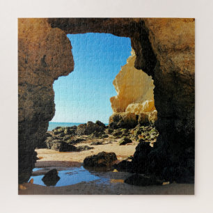 Mooie Algarve Beach met grot Legpuzzel