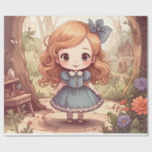 Mooie Alice Avonturen Wonderland Bos Kunst Cadeaupapier