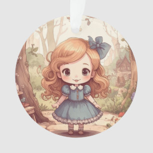 Mooie Alice Avonturen Wonderland Bos Kunst Ornament