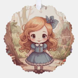 Mooie Alice Avonturen Wonderland Bos Kunst Ornament Kaart