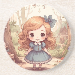 Mooie Alice Avonturen Wonderland Bos Kunst Zandsteen Onderzetter