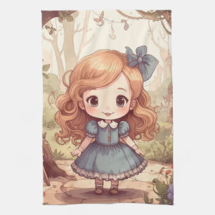 Mooie Alice Avonturen Wonderland Bosland Kunst Theedoek