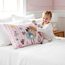 Mooie Alice in Wonderland Roze Gestreepte Beddengo