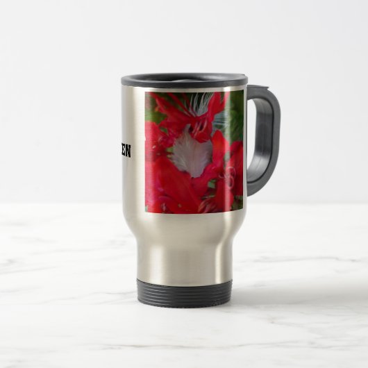 Mooie Alien Crimson Travel Mug Reisbeker (Voorkant rechts)