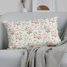 Mooie All over Pink Rose Naam Accent Kussen
