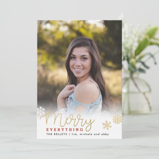 Mooie Alles Goud Verticale Foto Vakantiekaart Feestdagenkaart (Staand voorkant)