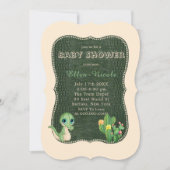 Mooie Alligator Groene Cactus Baby Shower Uitnodig Kaart (Voorkant)