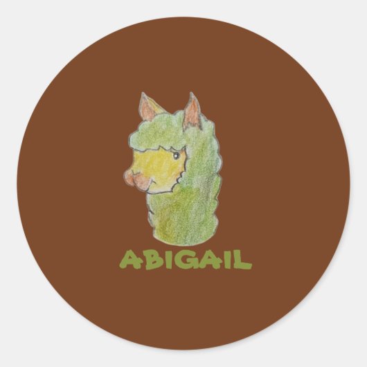 Mooie alpaca gezichts kunst ronde sticker (Voorkant)