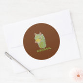 Mooie alpaca gezichts kunst ronde sticker (Envelop)