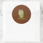 Mooie alpaca gezichts kunst ronde sticker (Tas)