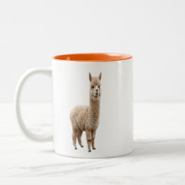 Mooie Alpaca Koffiemok Schattige Lama Twee Tinten Tweekleurige Koffiemok