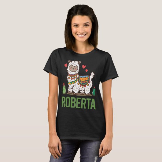 Mooie Alpaca - Roberta Naam T-shirt (Voorkant volledig)