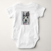 Mooie Alpacca Lama Aquarel Babypak Romper (Achterkant)