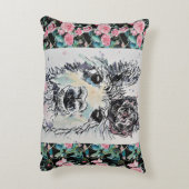 Mooie Alpacca Lama Rozen Waterverf Accent Kussen (Achterkant (Verticaal))