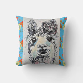 Mooie Alpacca Lama Waterverf Kunst Baby Kussen