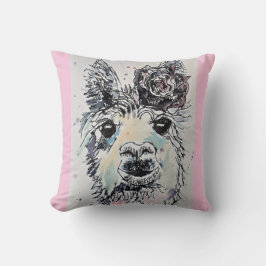 Mooie Alpacca Lama Waterverf Kunst Baby Kussen