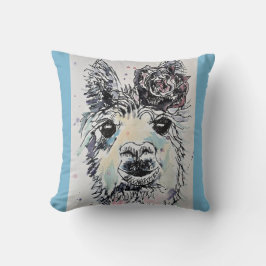 Mooie Alpacca Lama Waterverf Kunst Kussen