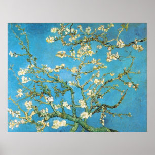 Mooie amandelblauw met antiek schilderblauw poster
