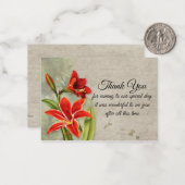 Mooie Amaryllis Flower Bedankt kaarten Notitiekaartje (Voorkant / Achterkant in situ)
