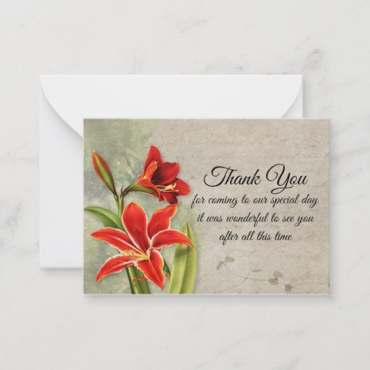 Mooie Amaryllis Flower Bedankt kaarten Notitiekaartje (Voorkant)