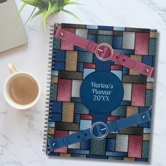 Mooie Ambachtelijke Patchwork Blauwe Planner