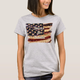 Mooie Amerika, grijze, patriottische dames T-shirt
