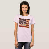 Mooie Amerika, Roze, Patriottisch Dames T-Shirt (Voorkant volledig)