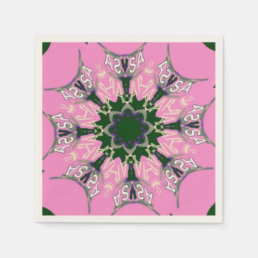 Mooie Amerikaanse Baby roze monogram kunst Servetten (Voorkant)